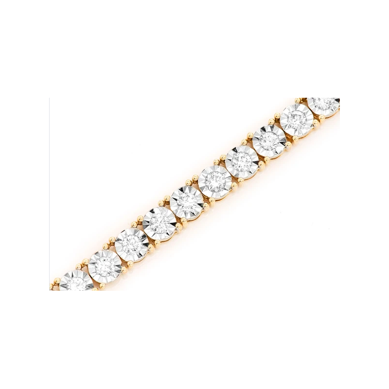 12pt Miracle Set Tennis Necklace 14K 12.00ctw