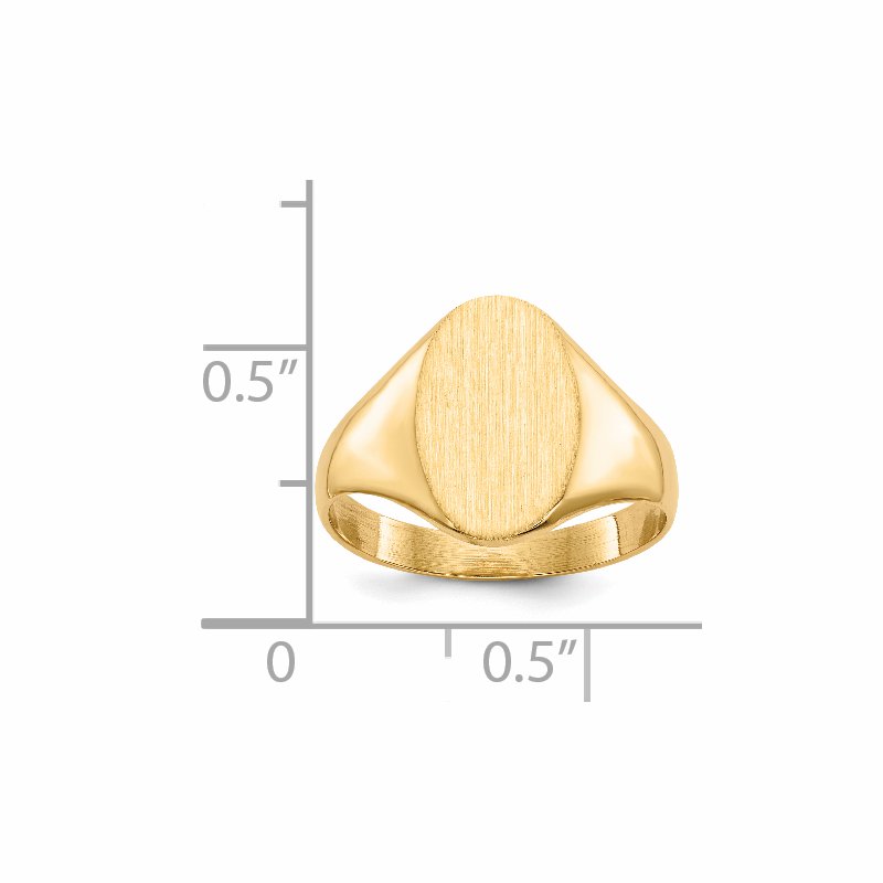 14k 8.5x12.0mm Closed Back Signet Ring