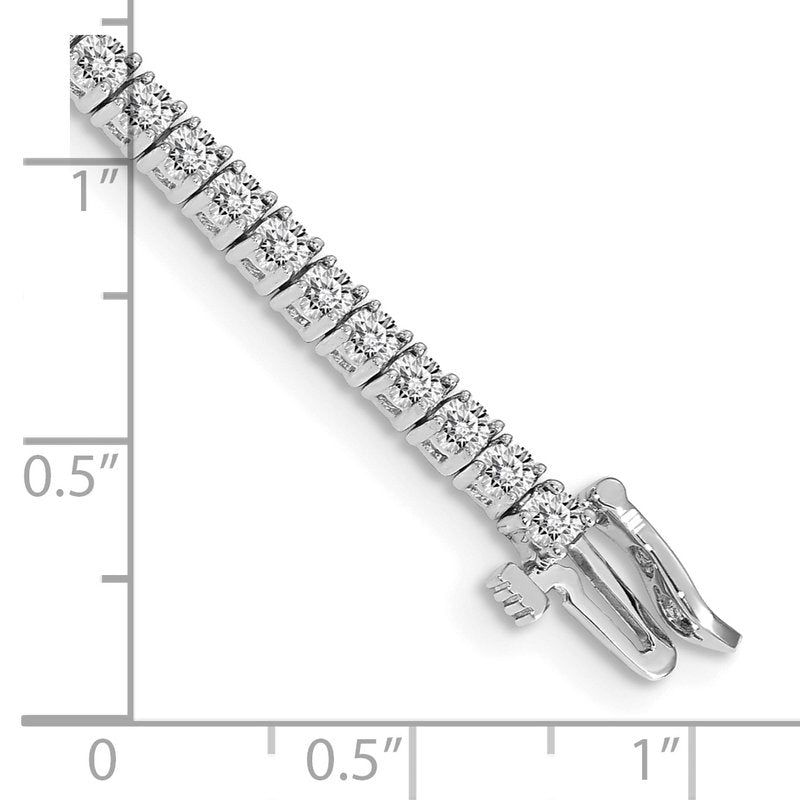 14k White Gold Complete 3.05 carat Round AAA Diamond 4-prong 7 inch Tennis Bracelet