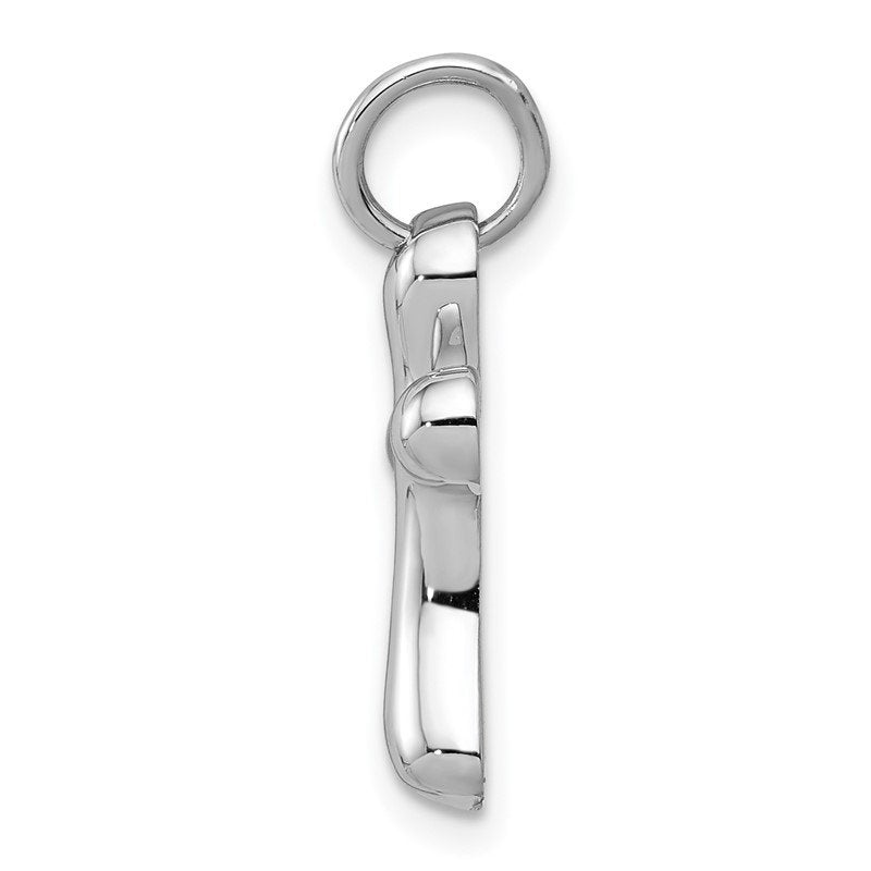 14k White Gold Small Freeform Cross Pendant