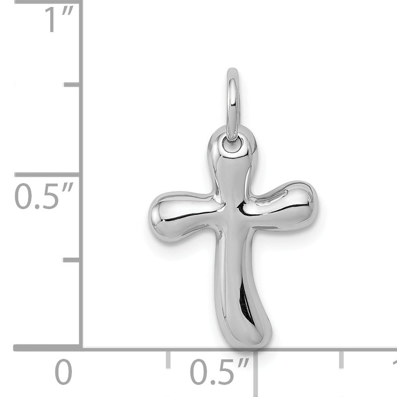 14k White Gold Small Freeform Cross Pendant