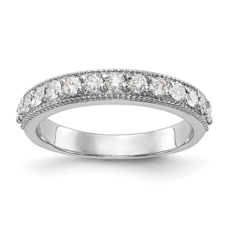14K White Gold 1/2 carat Lab Grown Diamond VS/SI  D E F  Wedding Band