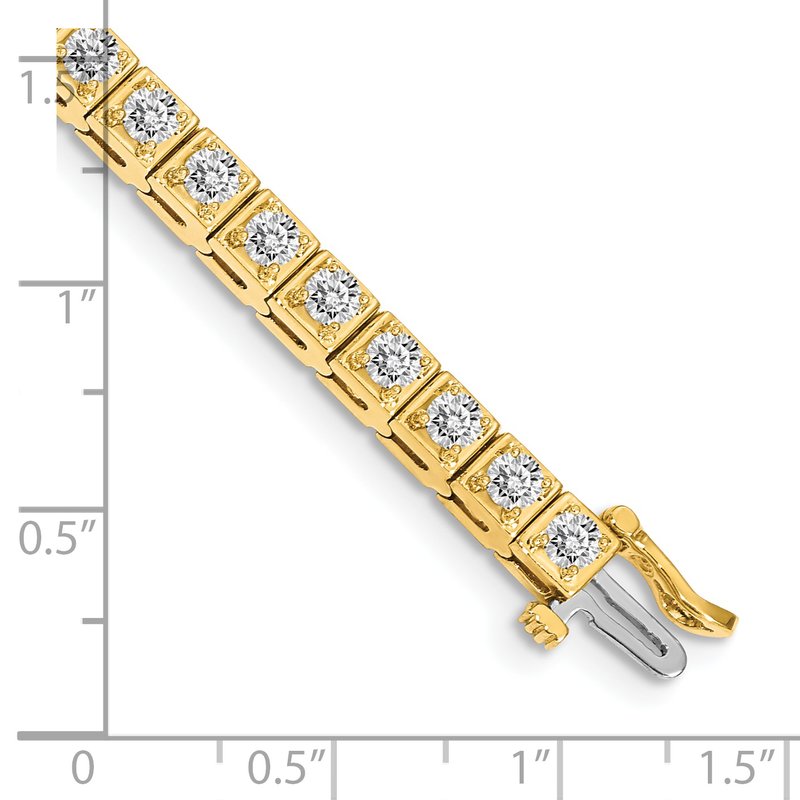 14k Complete 3.75 carat Round AA Diamond 4-prong 7 inch Tennis Bracelet