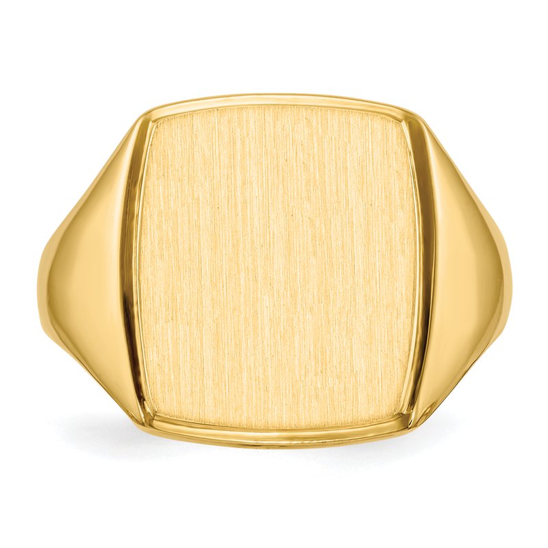 14k 13.0x14.5mm Open Back Mens Signet Ring
