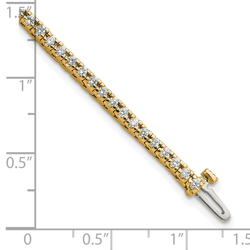 14K Yellow Gold 1 1/4 carat Lab Grown Diamond VS+ F+ Complete Tennis Bracelet
