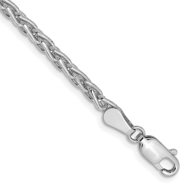 14K White Gold 16 inch 4mm Parisian Wheat with Lobster Clasp Chain