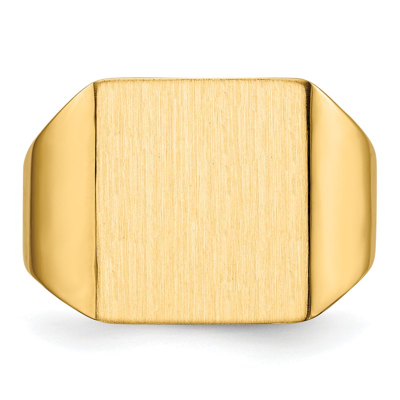 14k 13.5x15.0mm Open Back Mens Signet Ring