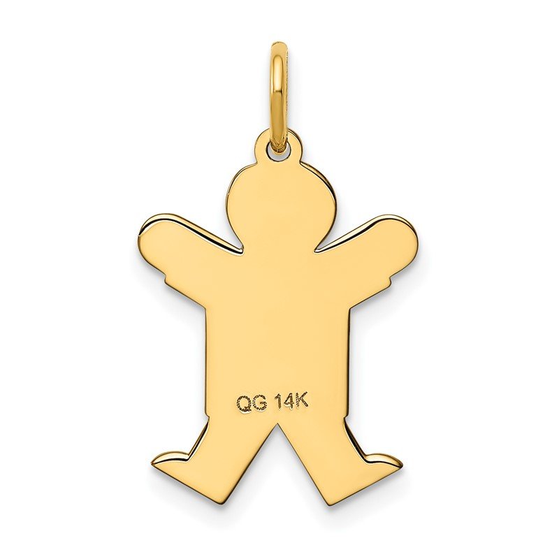 14k The Kids Small Boy with Haircut Engravable Joy Charm