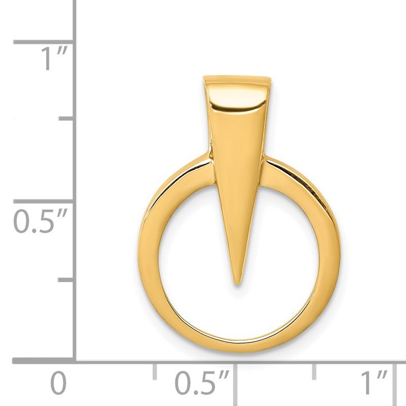 14k Polished Slide Fits up to 2mm Regular/Fancy/Reversible Omega