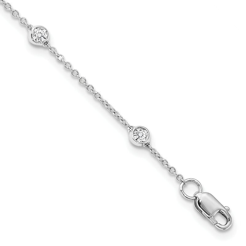 14K Rose Gold 3/8 carat Lab Grown Diamond VS+ F+ Complete 7 Station 7 in Bracelet