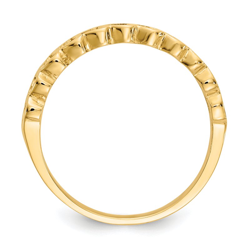 14k Polished Hearts Ring