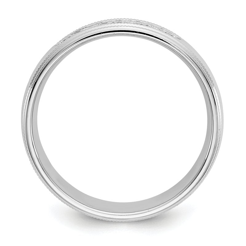 14K White Gold 1/2 carat Lab Grown Diamond VS+ F+ Size 10.5 Complete Double Miligrain Band