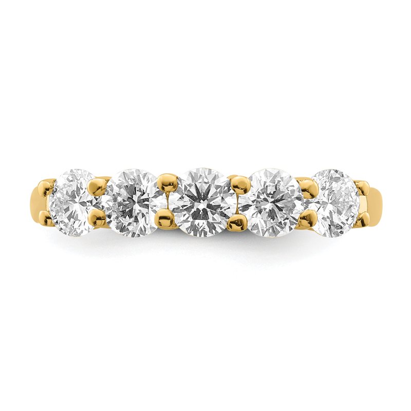 14K White Gold 1/2 carat Lab Grown Diamond VS/SI  D E F  5 Stone Ring
