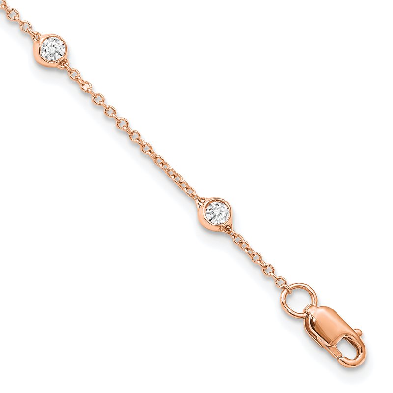 14K Rose Gold 3/8 carat Lab Grown Diamond VS+ F+ Complete 7 Station 7 in Bracelet
