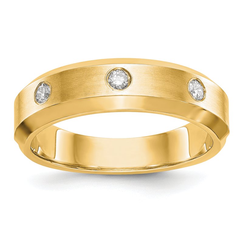 14K White Gold Men's 1/6 carat Lab Grown Diamond VS+ F+ Complete Band