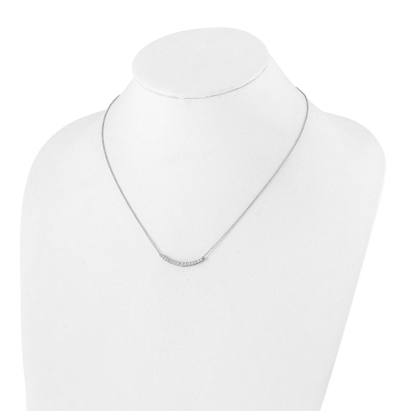14K Rose Gold 1/2 carat Lab Grown Diamond VS+ F+ 18 in Complete Fashion Bar Necklace