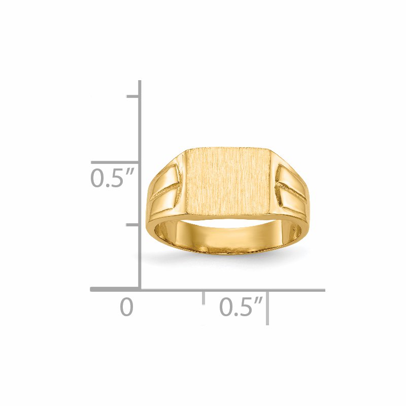 14k 9.0x7.5mm Closed Back Signet Ring