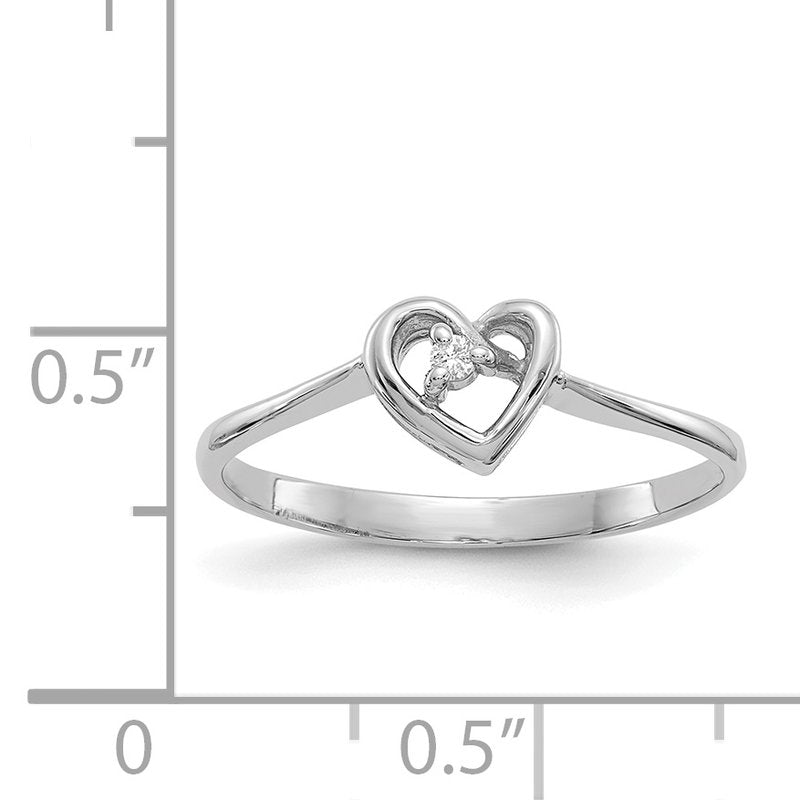14k White Gold VS Diamond heart ring