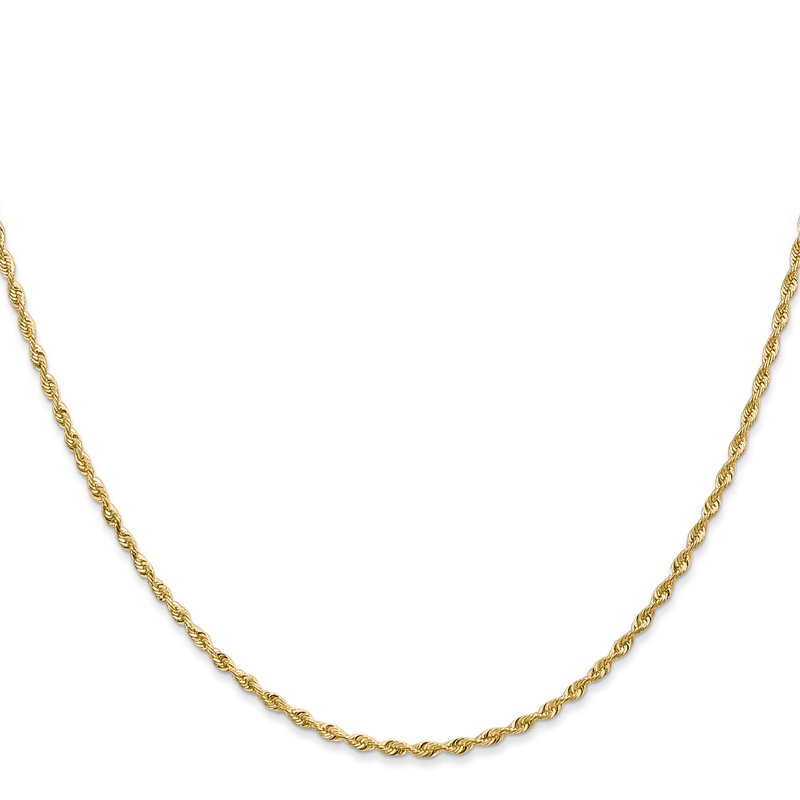 14K 10 Inch 1.85mm Diamond-cut Quadruple Rope Lobster Clasp Anklet