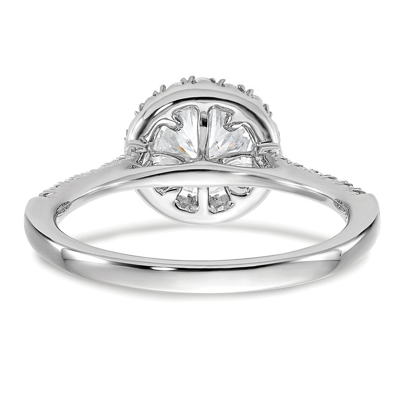 14K White Gold 1/4 carat Lab Grown Diamond VS+ F+ Semi-Mount Round Halo Engagement Ring