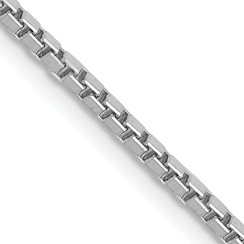 14K White Gold 26 inch 1.5mm Box with Lobster Clasp Chain