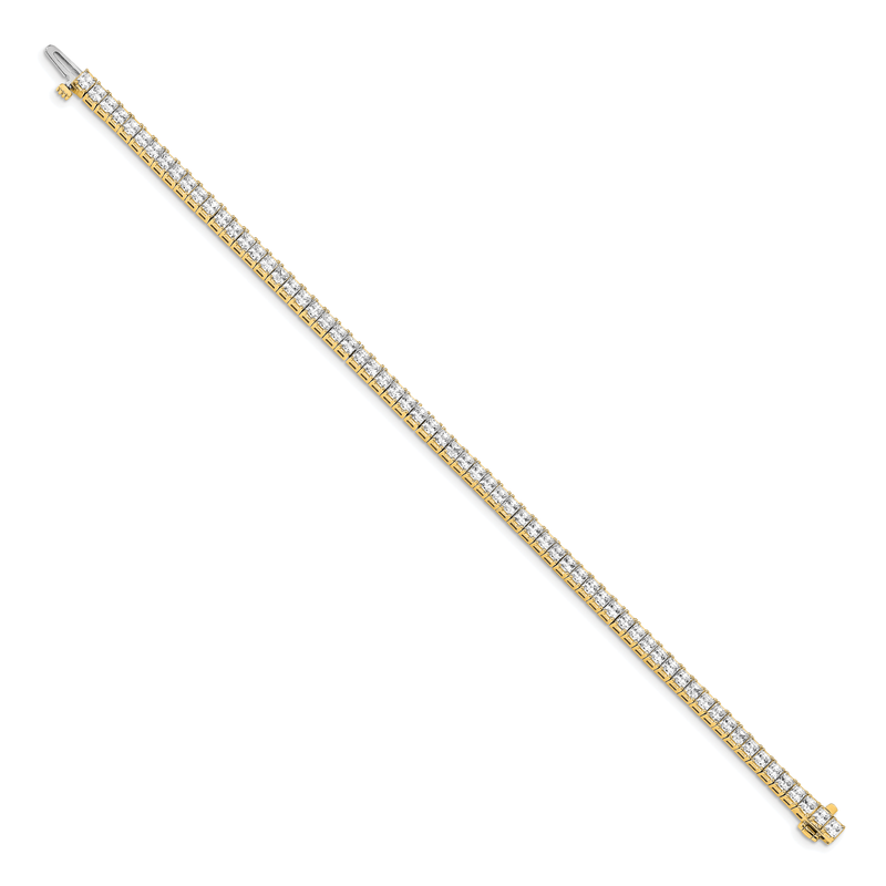 14k Complete 6.6 carat Princess VS Diamond 4-prong 7 inch Tennis Bracelet