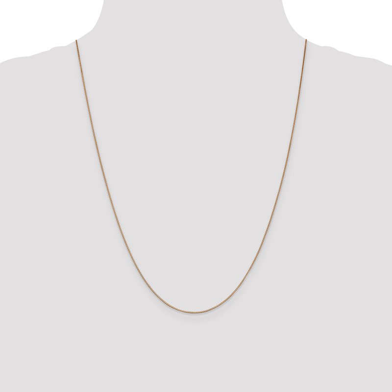 14K Rose Gold .7mm Box with Lobster Clasp Chain
