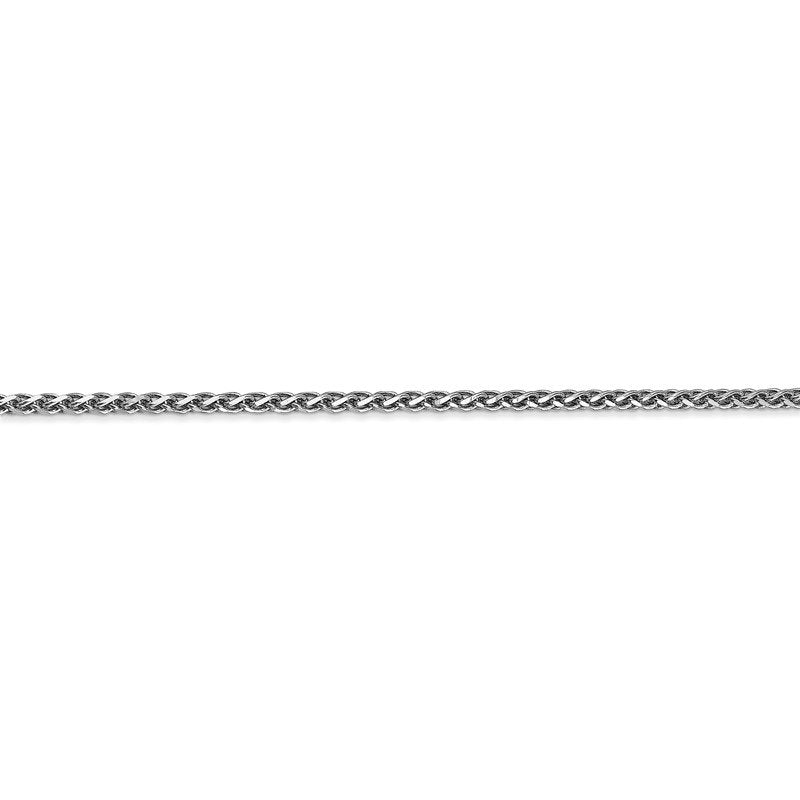 14K White Gold 16 inch 2.1mm Diamond-cut Spiga with Lobster Clasp Chain