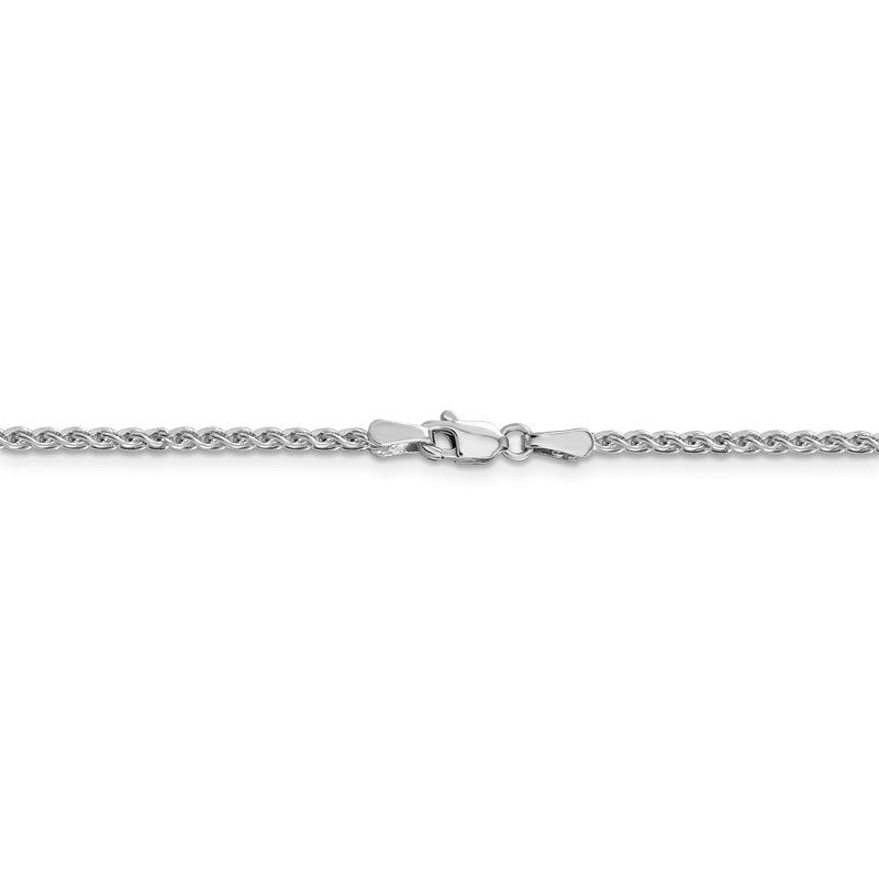 14K White Gold 16 inch 2.1mm Diamond-cut Spiga with Lobster Clasp Chain