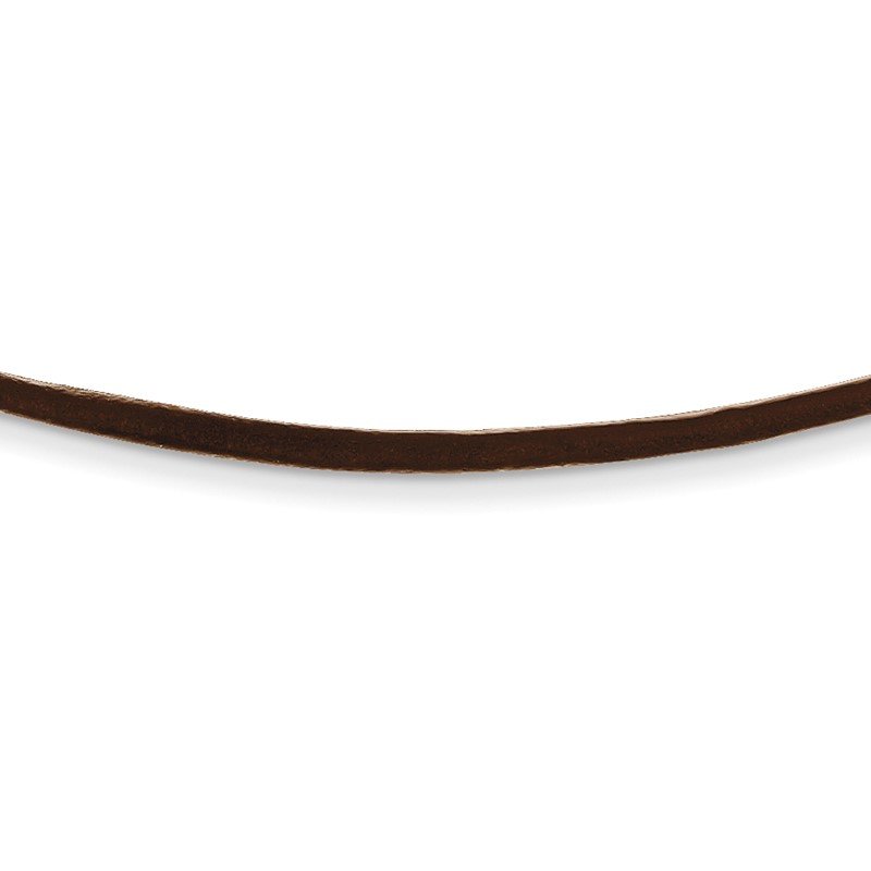 14k Yellow Clasp 2mm 16 inch Brown Leather Cord Necklace