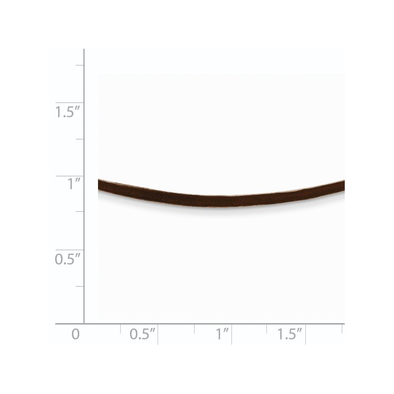 14k Yellow Clasp 2mm 16 inch Brown Leather Cord Necklace