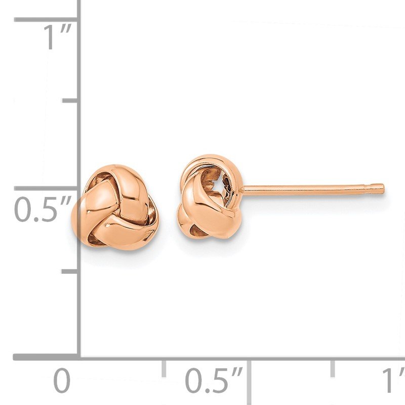 14k Rose Gold Polished Love Knot Post Earrings