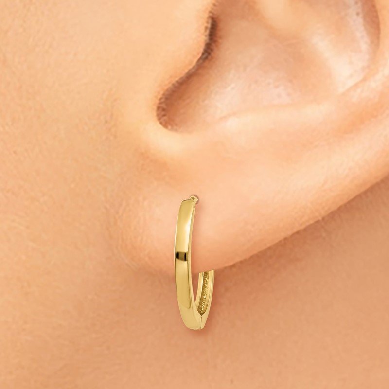 14k Round Hinged Hoop Earrings