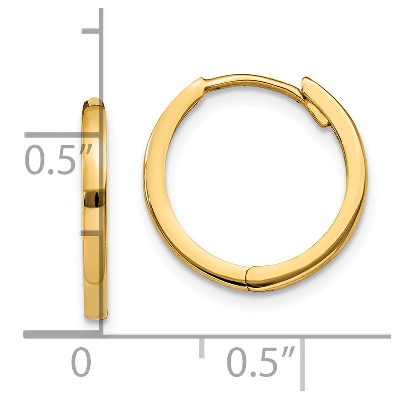 14k Round Hinged Hoop Earrings