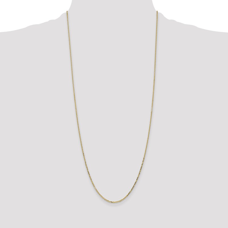 14K 26 inch 1.4mm Diamond-cut Round Open Link Cable with Lobster Clasp Chain