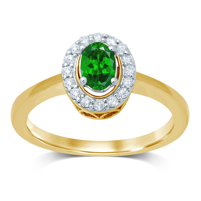 14K Diamond  Emerald  Ring