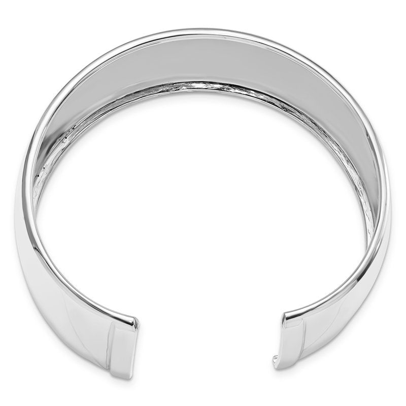 Sterling Silver RH-plated Polished Slip-on Bangle