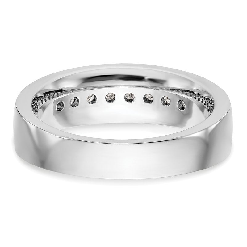 14K White Gold Men's 1/3 carat Lab Grown Diamond VS+ F+ Complete Channel Band