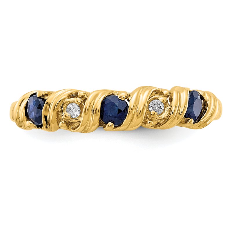 14k 2.75mm Sapphire AAA Diamond ring