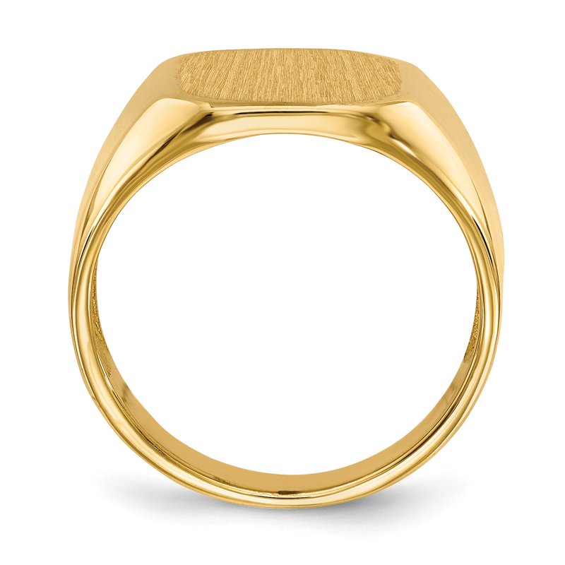 14k 13.0x15.5mm Open Back Mens Signet Ring
