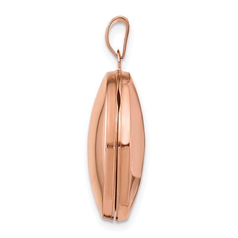 14k Rose Gold Polished Domed 20mm Round Locket