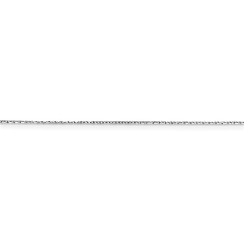 14K White Gold 14 inch .8mm Diamond-cut Cable with Spring Ring Clasp Chain