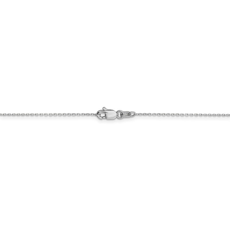 14K White Gold 14 inch .8mm Diamond-cut Cable with Spring Ring Clasp Chain