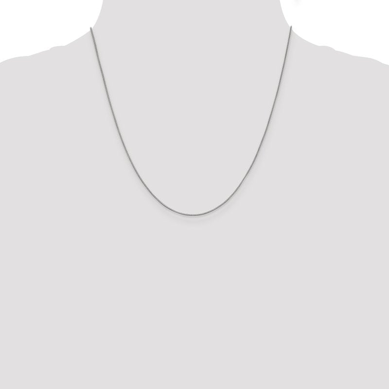 14K White Gold 14 inch .7mm Box with Lobster Clasp Chain