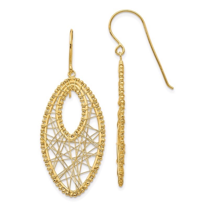 14K Oval &amp; Web Earrings