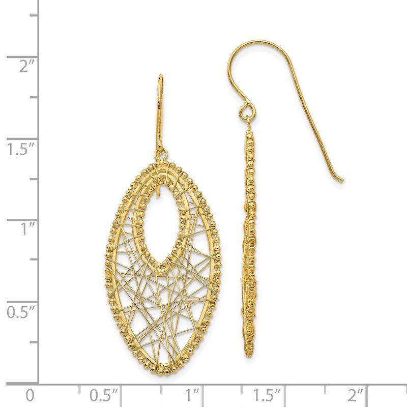 14K Oval &amp; Web Earrings