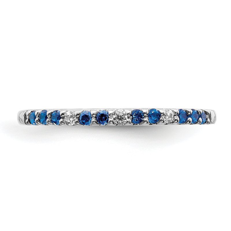 14k White Gold Diamond and Emerald Band