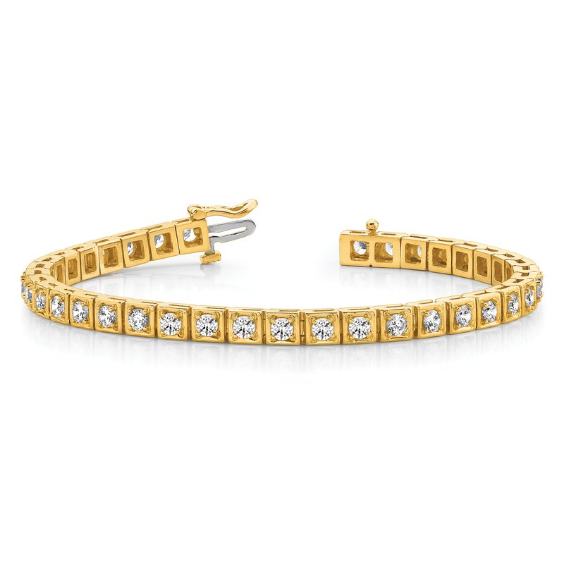 14k Complete 3.75 carat Round A Diamond 4-prong 7 inch Tennis Bracelet