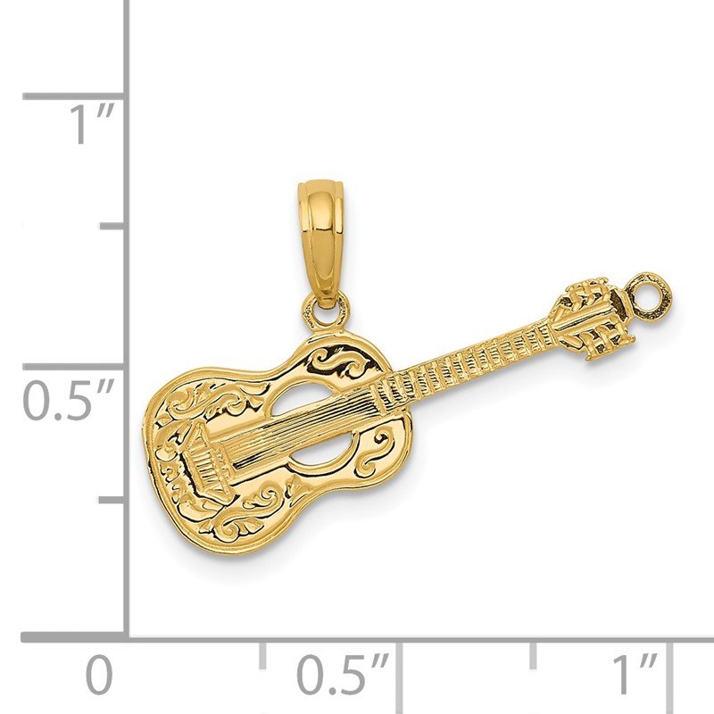 14K Acoustic Guitar Pendant