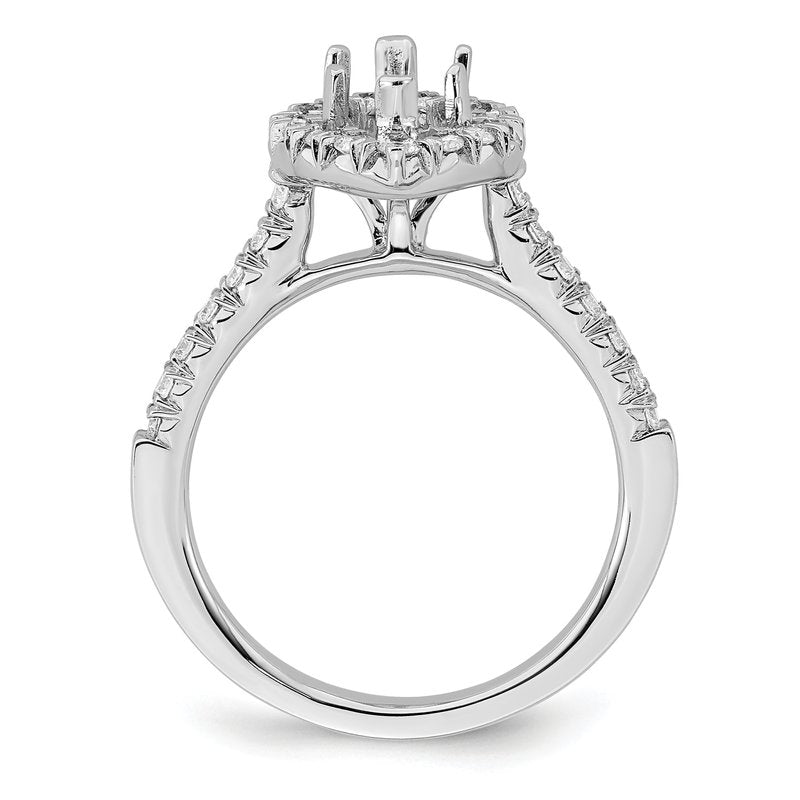 14K White Gold 1/3 carat Lab Grown Diamond VS+ F+ Semi-Mount Marquise Halo Engagement Ring